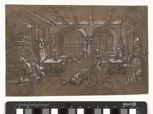 8人の子供たちが盲人を演じる室内 作： Wolfgang Huber (school of)