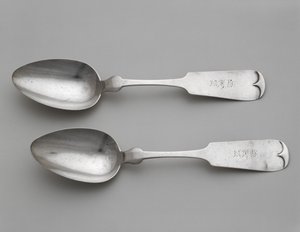 デザートスプーン、c。 1860-1870（シルバー） 作： Wood and Hughes