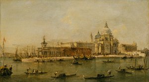 ヴェネツィア：ドガーナとサンタ・マリア・デッラ・サルーテ。 作： Workshop of Francesco Guardi