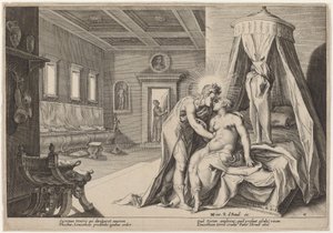 レウコトーを虐待するアポロ 作： Workshop of Hendrick Goltzius, after Hendrick Goltzius