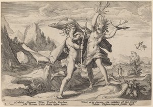 月桂樹に変身したダフネ 作： Workshop of Hendrick Goltzius, after Hendrick Goltzius