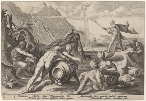 人間の滅亡を企むネプチューン 作： Workshop of Hendrick Goltzius, after Hendrick Goltzius