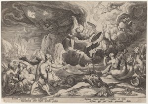 フェートンの陥落 作： Workshop of Hendrick Goltzius, after Hendrick Goltzius