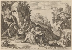 他の神々に囲まれた河神ペネウス 作： Workshop of Hendrick Goltzius, after Hendrick Goltzius