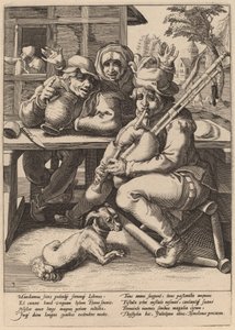 バグパイプは満たされなければならない 作： Workshop of Hendrick Goltzius, after Karel van Mander I