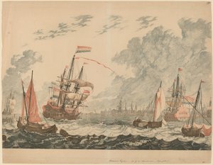 アムステルダムのIJ川、1680年代1690年代。 作： Workshop of Johann Teyler