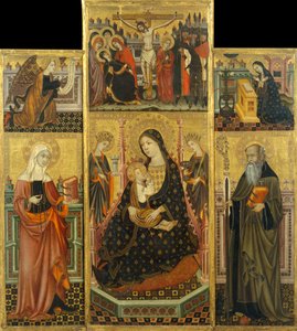 聖母子の祭壇画、聖クレア、聖アンソニー修道院 作： Workshop of Llorenç Saragossa