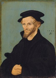 ドイツ語：Bildnis Philipp Melanchthons フィリップ・メランヒトンの肖像 作： ルーカス・クラナッハ・ザ・エルダーのワークショップ