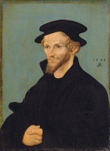 ドイツ語：Bildnis Philipp Melanchthons フィリップ・メランヒトンの肖像 作： ルーカス・クラナッハ・ザ・エルダーのワークショップ