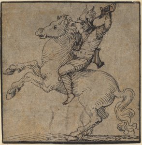 飼育馬に乗ったルネサンスの鎧の戦士 作： Workshop of Peter Vischer the Younger