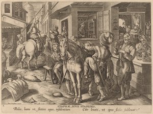 Staphae、Sive Stapedes (あぶみ、またはフット レスト) 作： Workshop of Philip Galle after Jan van der Straet