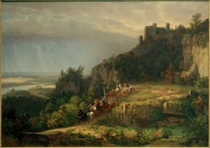 W.Whittredge、城の前で戦う（Drachenfels Castle）