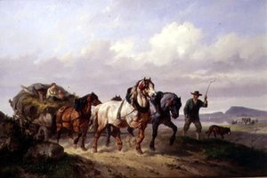 A Team of Draught Horses（油彩・キャンバス） 作： Wouterus Verschuur
