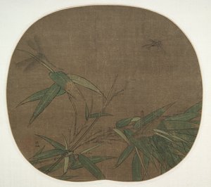 竹と昆虫、1100 年代後半。 作： Wu Bing