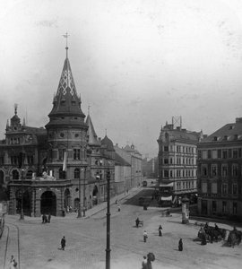 LöwenbräuKellerとStiglmaierplatz、ミュンヘン、ドイツ、c1900年代。 作： Wurthle and Sons