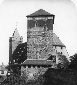 五角形の塔Funfeckiger Thurm、Kaiserstallung、ニュルンベルク、ドイツ、c1900年代。 作： Wurthle and Sons