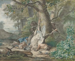 森の中の狩猟の静物」1784年 作： Wybrand Hendriks