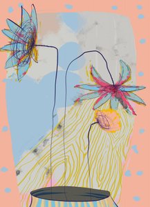 抽象的なパステル調の花 作： XHOZUCAN