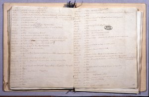 ルイ16世の日記。1789年6月と7月の月報。17X21cmのノート。国立公文書館パリ 作： XVI Louis