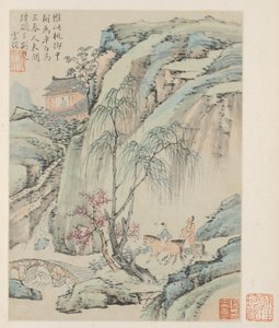 季節の風景のアルバム、リーフB以前の葉1、1668。 作： Xiao Yuncong