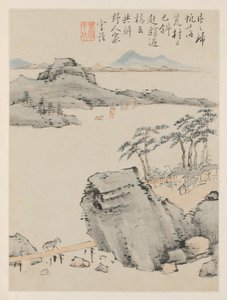 季節の風景のアルバム、リーフC以前の葉6、1668。 作： Xiao Yuncong