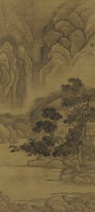 わらぶき屋根の小屋で読む明朝（絹の異色） 作： Xie Shichen