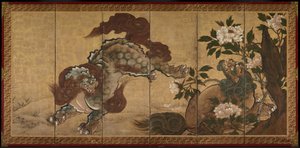 牡丹と竹の獅子と虎