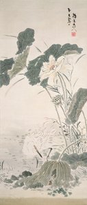 サギとハス、ND 作： Yamamoto Baiitsu