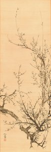 梅 1856年以前（絹本墨） 作： Yamamoto Baiitsu