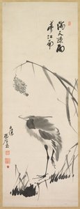 白鷺と葦、1800 年代後半。 作： Yang Ki hun