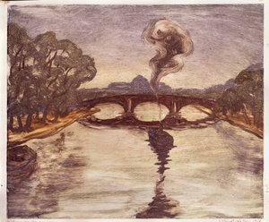 セーヌ川のボート、1914年 作： Yelisaveta Sergeyevna Kruglikova