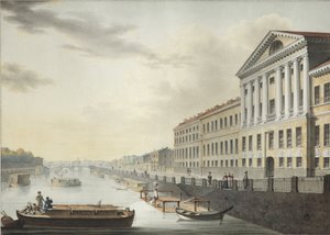 イズマイロフスキー橋から見たフォンタンカ川、1820～1823年 作： Yermolai Ivanovich Yesakov