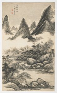 雨の前の春の木立、12 枚の葉のアルバムから 作： Yongxi Jin