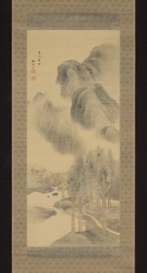春の山、雨が降る 作： Yosa Buson