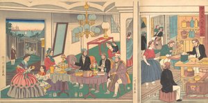 横浜の外国人居留地、1861 年 1 月。 作： Yoshikazu