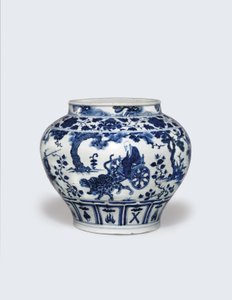 白と青の関、14世紀半ば（セラミック） 作： Yuan Dynasty Chinese School