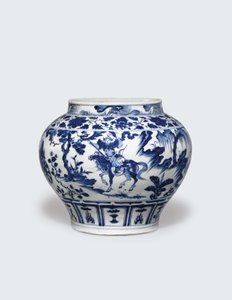 白と青の関所 14世紀中頃 陶製 作： Yuan Dynasty Chinese School