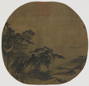 山水図：山の上の亭子、下には小川 明時代・16世紀 作： Yuan Ma