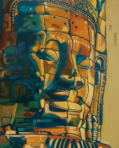 クメールの微笑み、2023年（キャンバスに油彩） 作： Yue Zeng