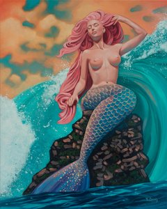 マーメイド、2023年（キャンバスに油彩） 作： Yue Zeng