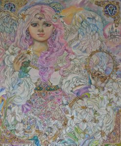 ピンクのユリの天使 作： Yumi Sugai