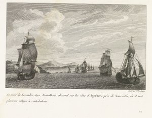 Jan Bart voor de Engelse kust bij Newcastle、1692 1692 年 11 月、ジャン＝バールはニューキャッスルの近くのイングランドの海岸に降り立ち、そこでいくつかの村に寄付をしました。 ジャン・バール、翼長の戦闘の編集 作： Yves Marie Le Gouaz