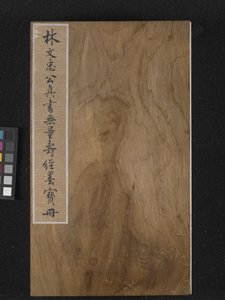 永遠の命の経典（Wu Liang Shou Jing）の表紙（1837年）（青い紙に金の絵の具） 作： Zexu Lin