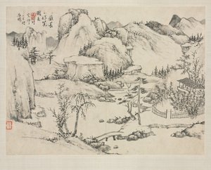 さまざまなスタイルの風景画帖：黄公望以降の長白山の風景 作： Zha Shibiao