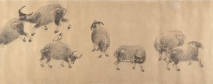 水牛図」（1639年）。 作： Zhang Hong