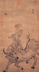 Laozi、1368年から1644年の間に牛に乗る 作： Zhang Lu