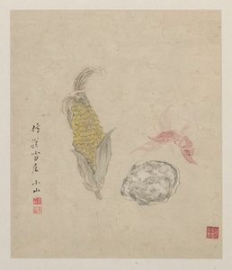 とうもろこし・レンコン・水栗 作： Zou Yigui