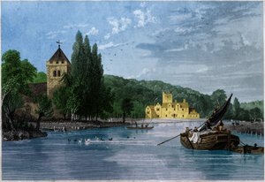 ビシャム修道院、テンプル騎士団の司令官、バークシャー伯。 1850年頃（彫刻） 作： . .