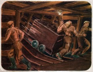 鉱山での事故、1950年頃 作： . .