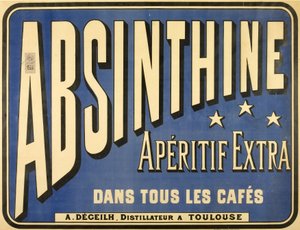 すべてのカフェに貼られている食前酒「アブサンチン」のポスター 作： Frederick (attr. to) Barnard